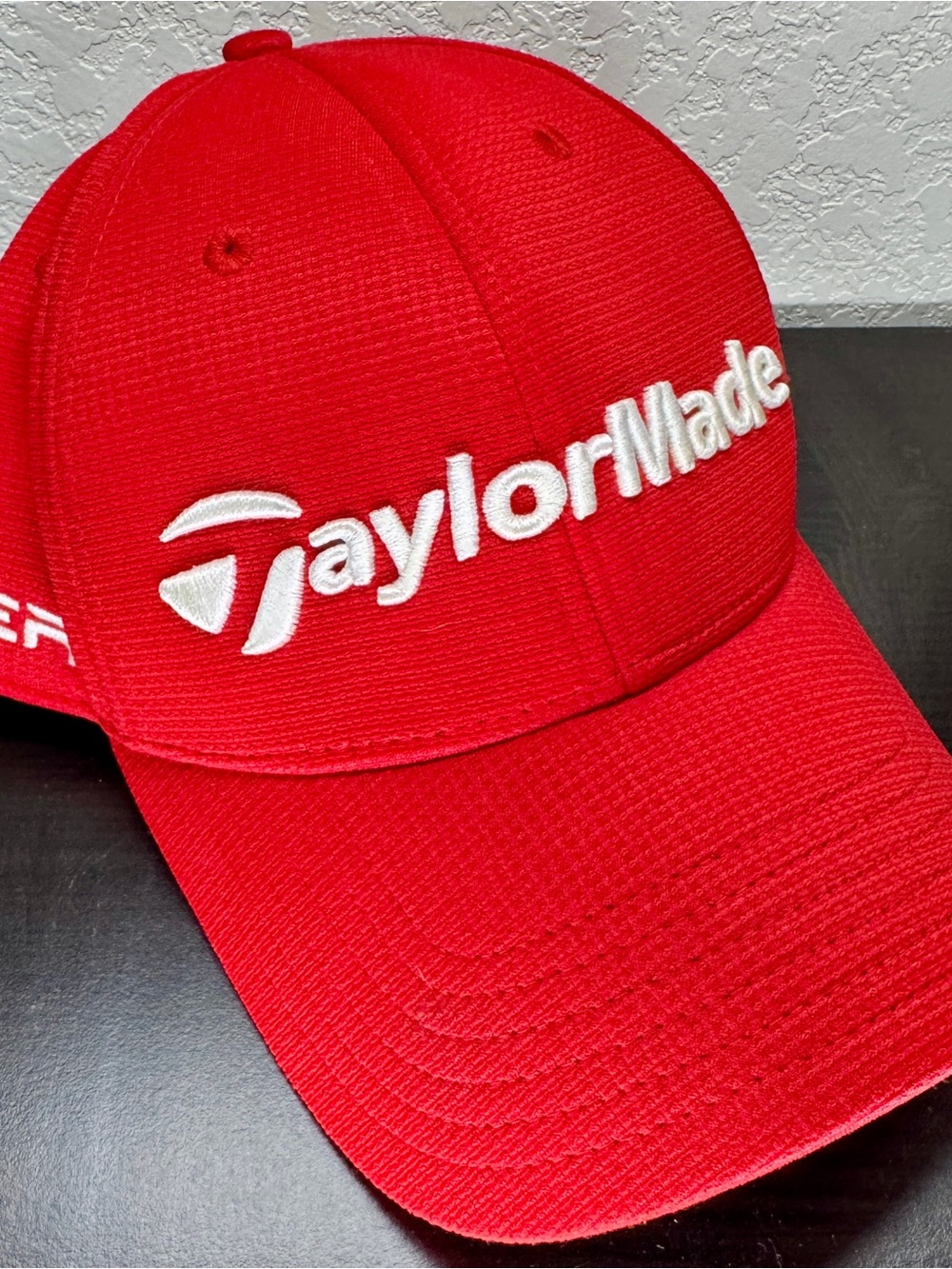 TaylorMade Red Baseball Cap with White Logo